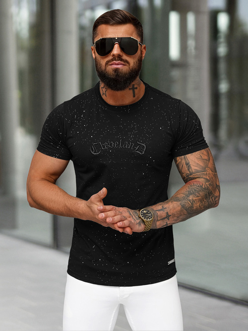 Camiseta de hombre negras OZONEE O/QQ1386