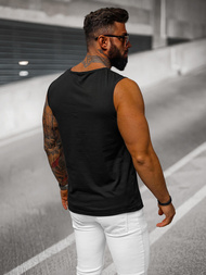 Camiseta sin mangas de hombre negra OZONEE JS/99001Z