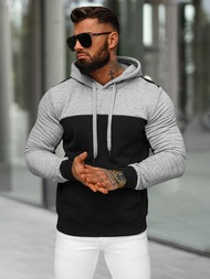 Sudadera de hombre negra OZONEE JS/8B1307/3