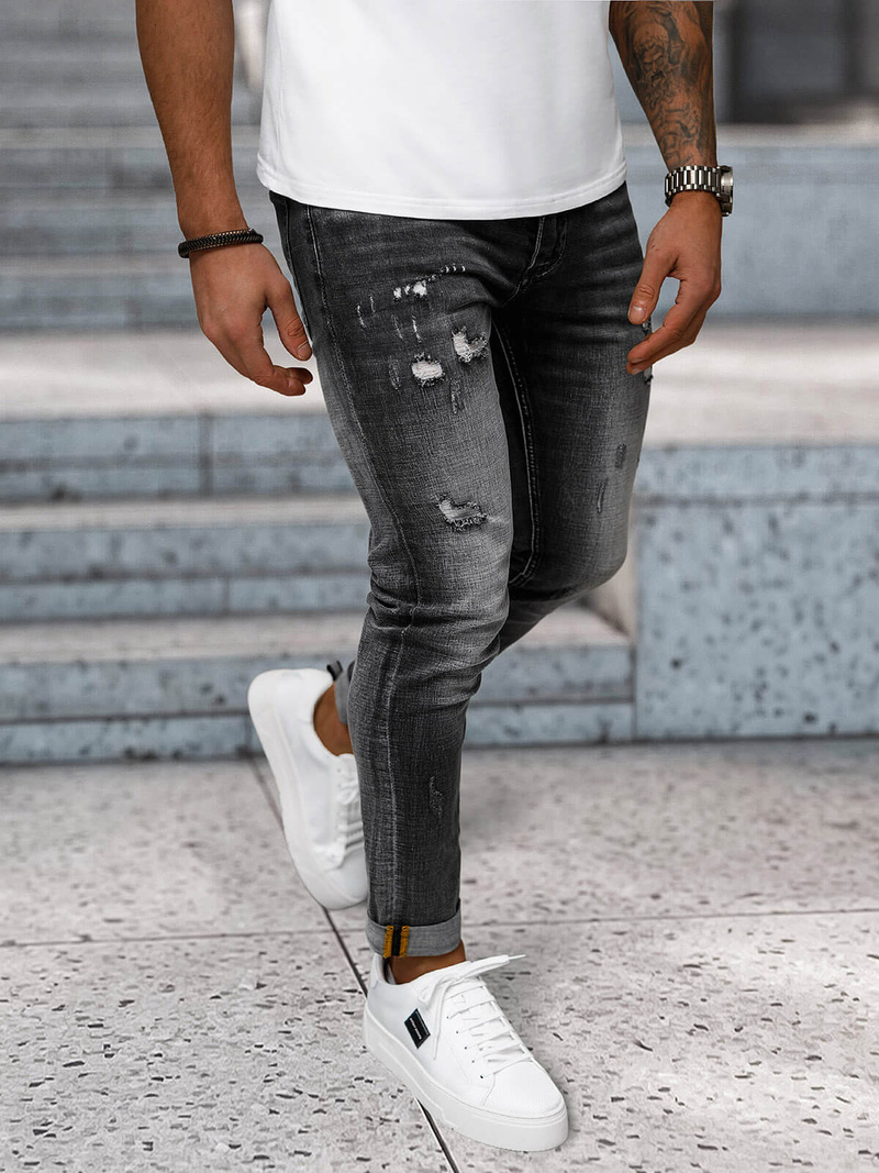 Vaqueros de hombre negras OZONEE NB/MP0169G