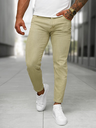 Vaqueros de hombre beige OZONEE BL/JK880