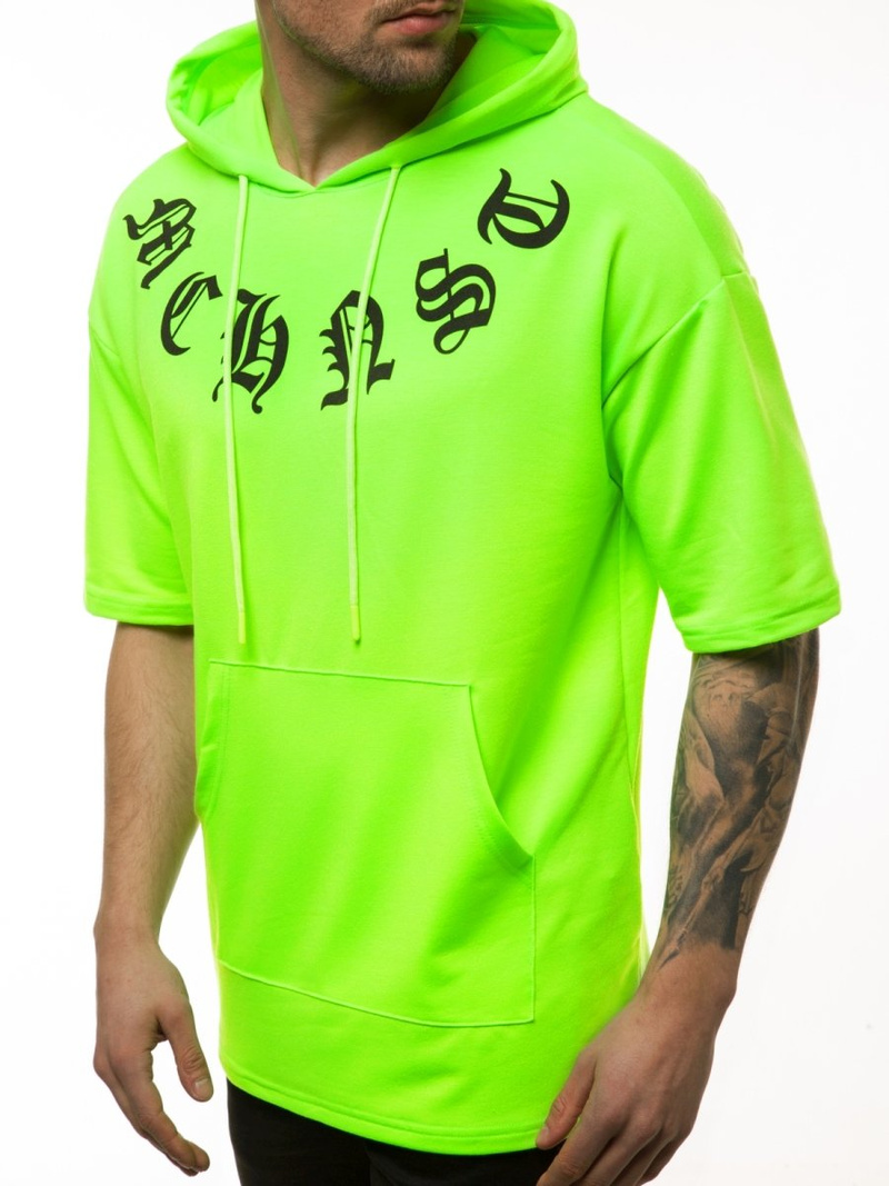 Sudadera de hombre neón verde OZONEE MACH/1183
