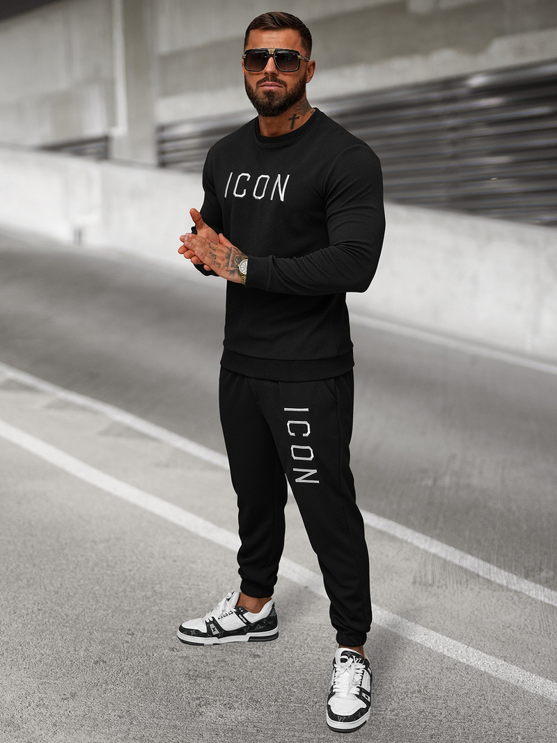 Pantalón de chándal de hombre negras OZONEE O/D9125Z