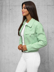 Chaqueta de cuero para mujer menta OZONEE O/G117Z