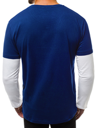 Camiseta de manga larga de hombre azul marino OZONEE O/1292Z