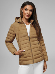 Chaqueta de mujer beige oscuro OZONEE JS/16M9103/84