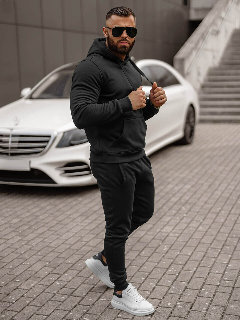 Chándal de hombre negro OZONEE JS/68C10381/3Z