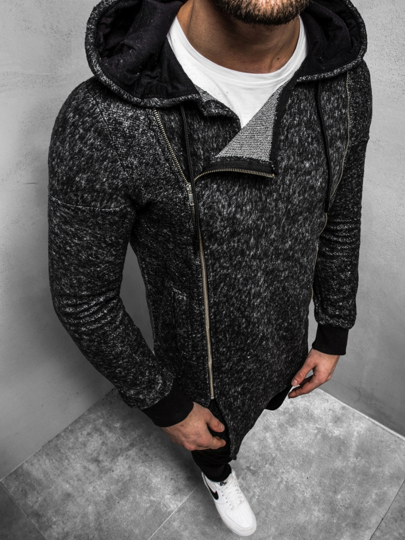 Sudadera de hombre negra OZONEE B/171693Z