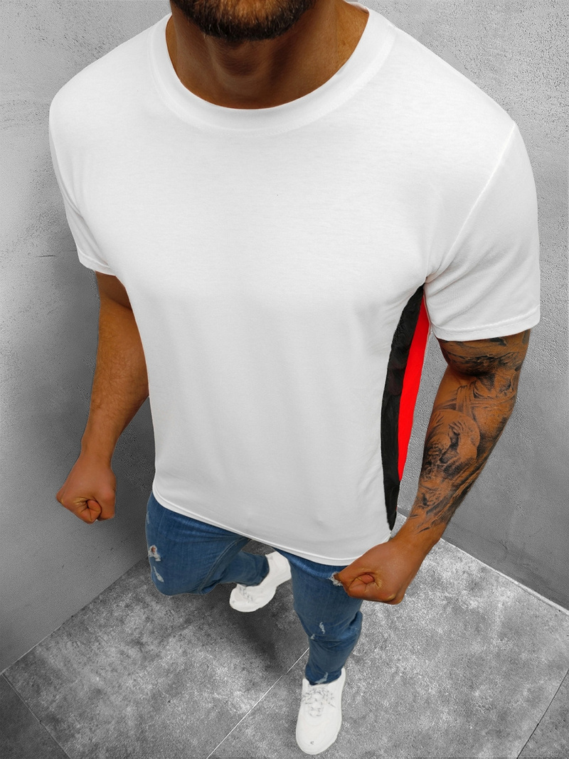 Camiseta de hombre blanco OZONEE JS/8T92/1