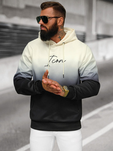 Sudadera de hombre blanco-negro OZONEE JS/27B6501/155