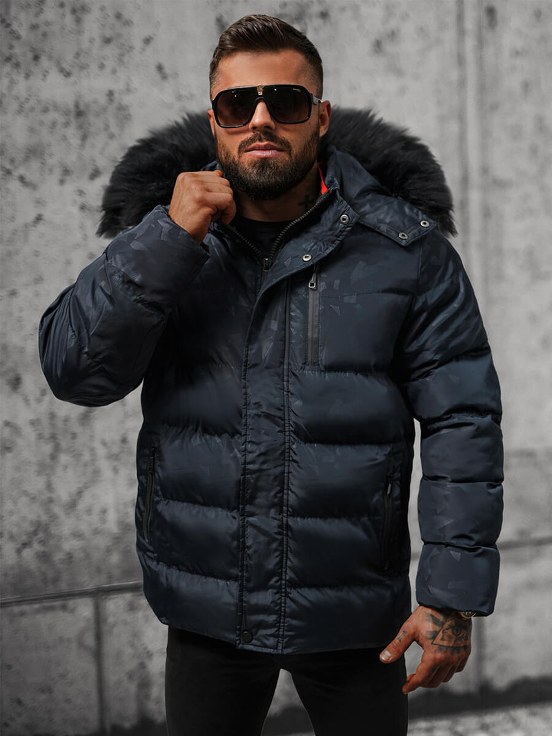 Chaqueta de hombre azul marino OZONEE JS/27M8109