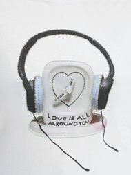 Camiseta de mujer blanco-negra OZONEE DJ77806