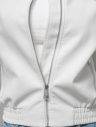 Chaqueta de cuero para mujer blanca OZONEE O/G116