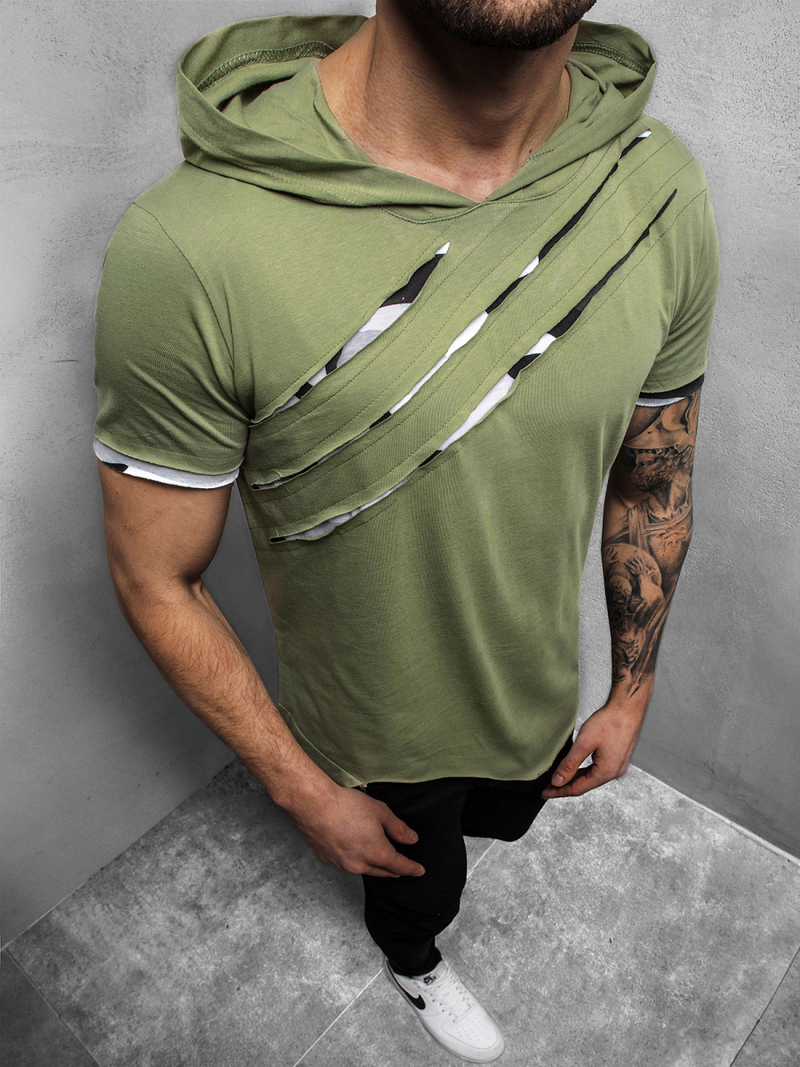 Camiseta de hombre verde OZONEE A/1185Z