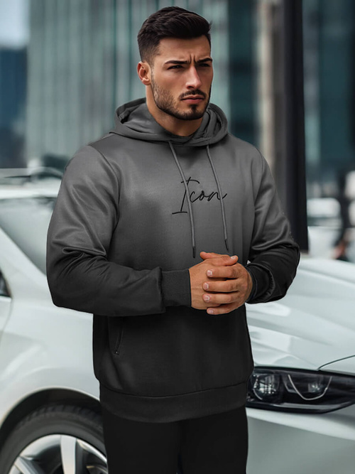 Sudadera de hombre grafito-negro OZONEE JS/27B6501/5Z