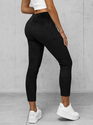 Pantalón velour de chándal para mujer negras OZONEE JS/92K521/3