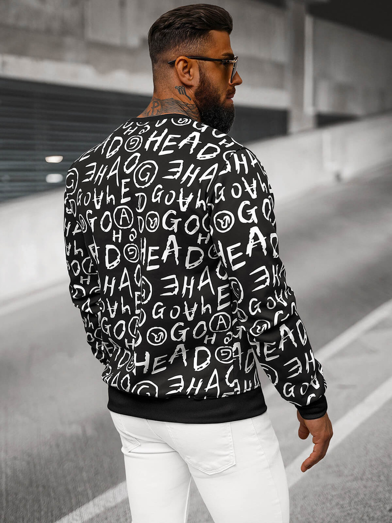 Sudadera de hombre negra OZONEE JS/8B1221/3