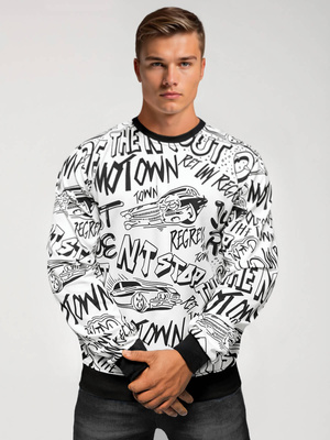 Sudadera de hombre blanca OZONEE JS/8B1195/1