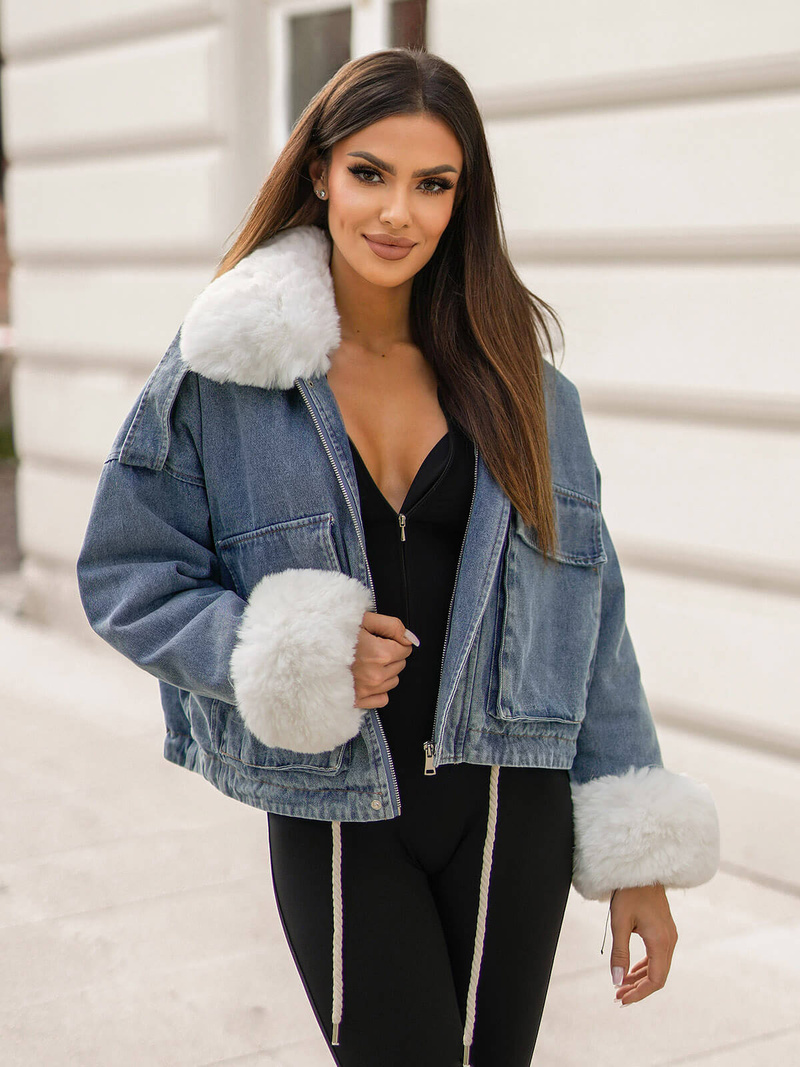 Chaqueta vaquera de mujer en azul OZONEE JS/11Z8219