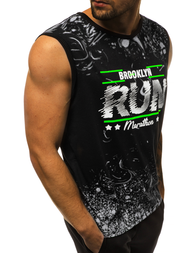 Camiseta sin mangas de hombre negra OZONEE JS/KS2075