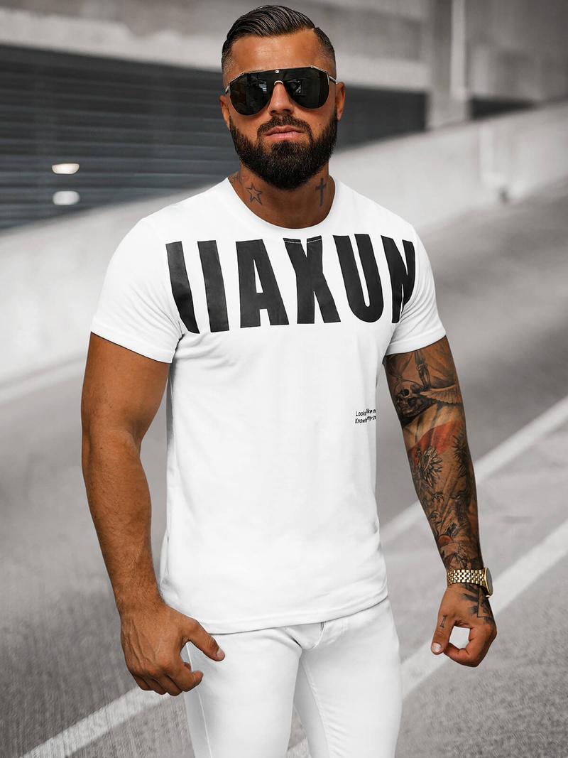 Camiseta de hombre blanca OZONEE O/T1279/1