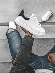 Sneakers de hombre blanco-negras OZONEE B/2051