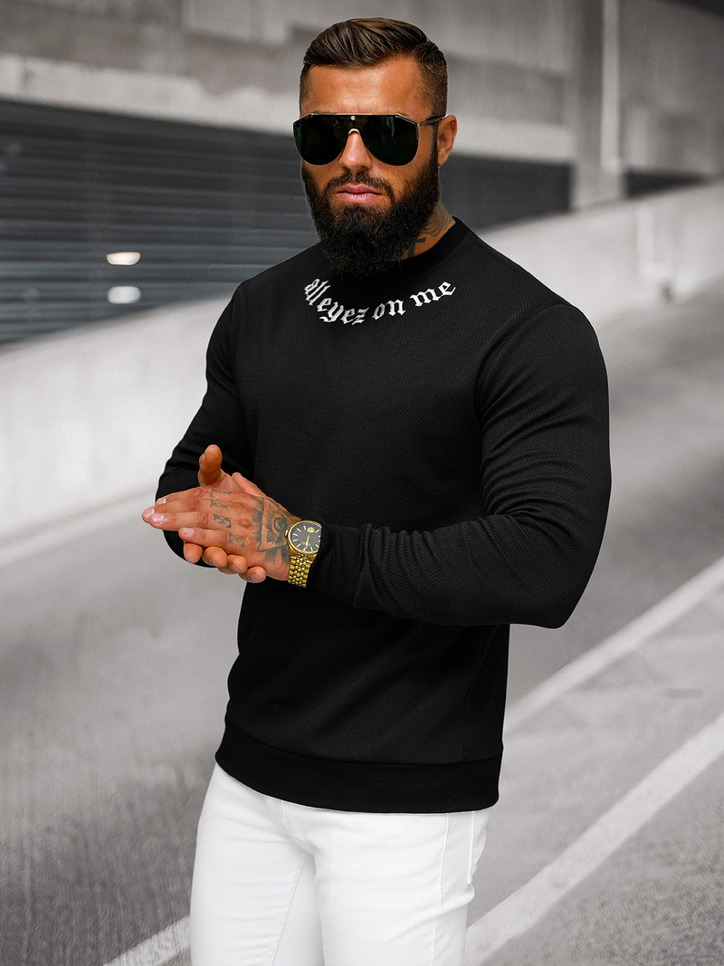 Sudadera de hombre negra OZONEE O/P2027