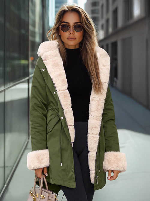 Chaqueta de mujer en verde OZONEE JS/M763/136Z