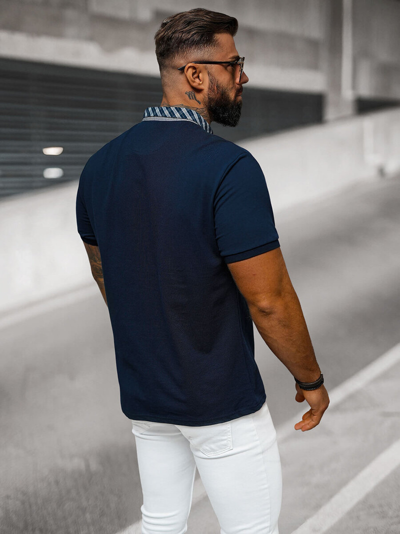 Polo de hombre azul marino OZONEE O/DA803