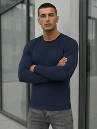 Camiseta de manga larga de hombre azul marino OZONEE JS/DB71/5
