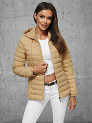 Chaqueta de mujer beige OZONEE JS/16M9101/254