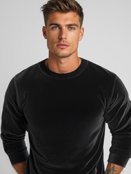 Sudadera velour de hombre negra OZONEE JS/8B1166/3