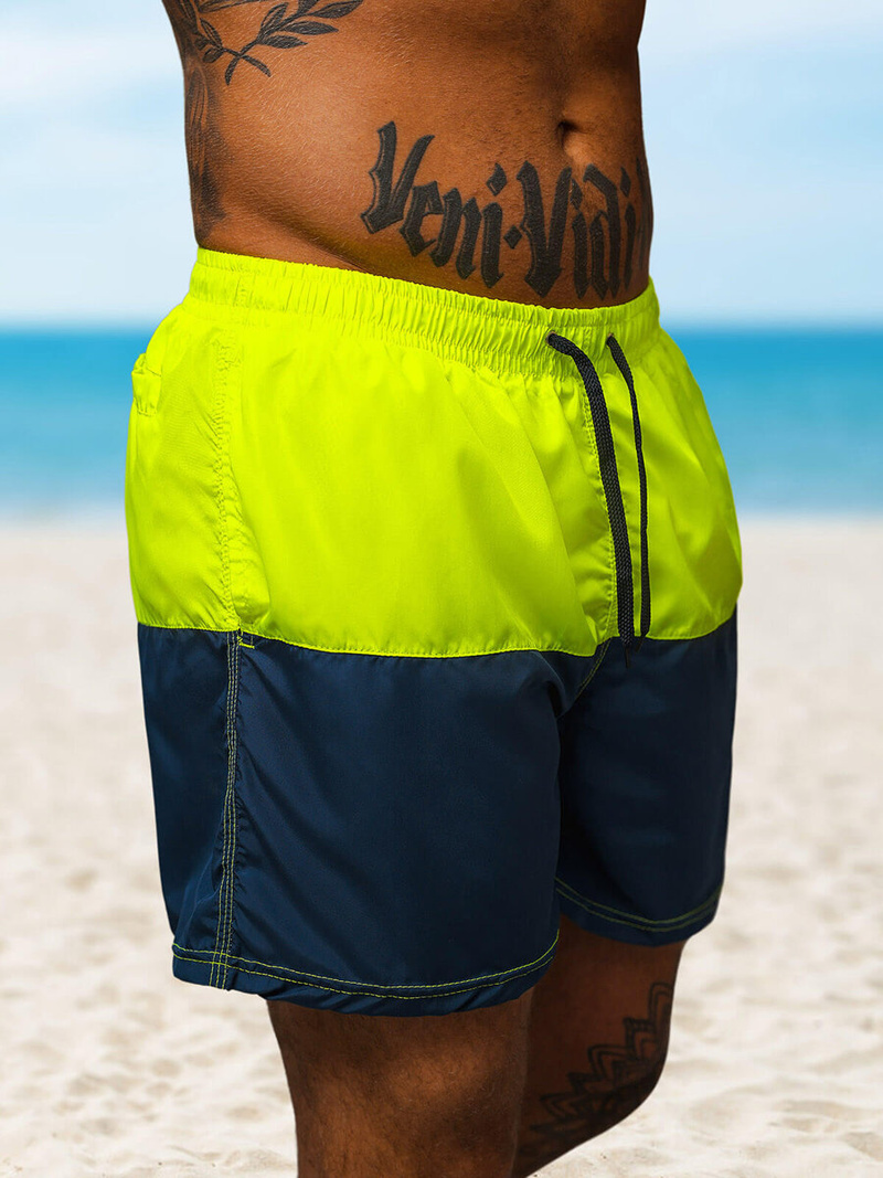 Bañador de hombre amarillo/azul marino OZONEE JS/HM066