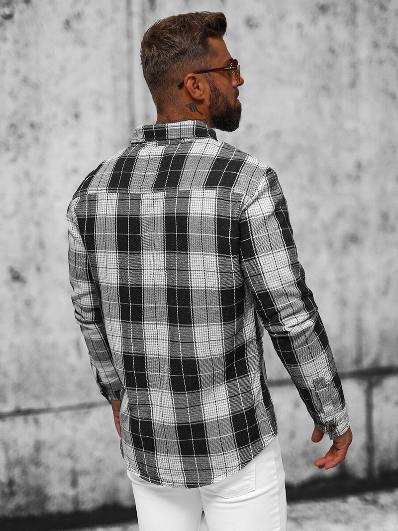 Camisa de hombre negro OZONEE NB/MC727N