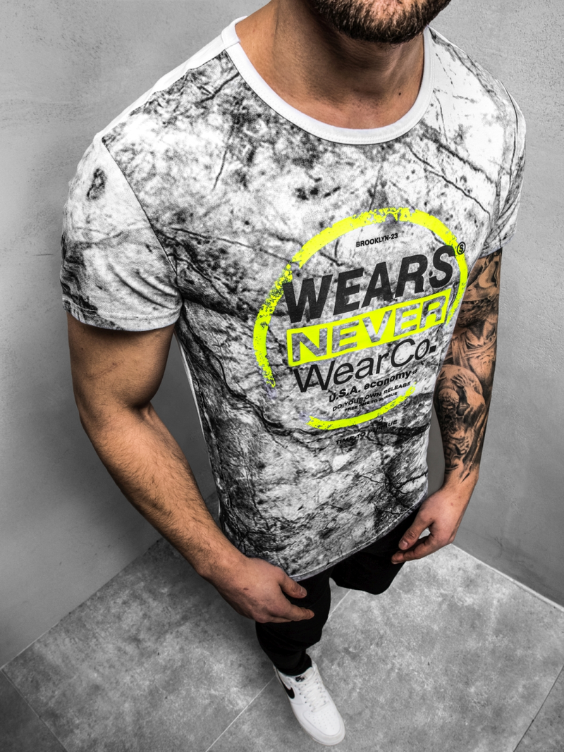 Camiseta de hombre blanca OZONEE JS/SS10925Z