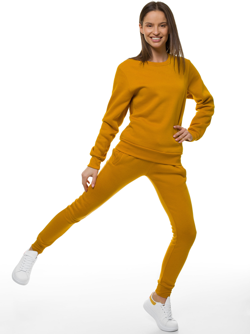 Pantalón de chándal para mujer camel OZONEE JS/CK01