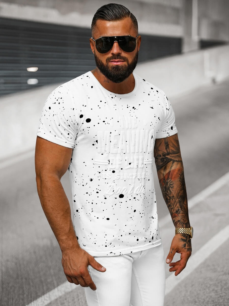 Camiseta de hombre blanca OZONEE JS/S016/1