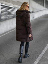 Chaqueta de mujer en chocolate OZONEE JS/16M9302/158