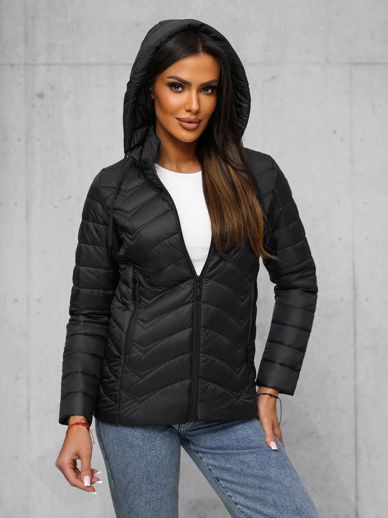 Chaqueta de mujer negra OZONEE JS/16M9238/392
