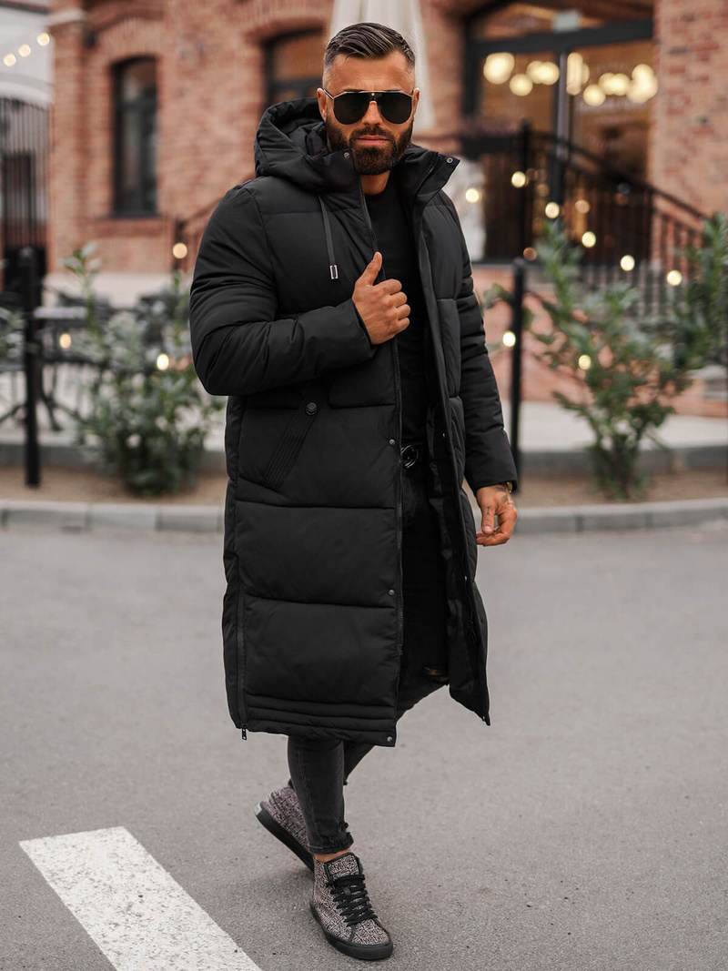 Chaqueta de hombre negra OZONEE JS/19M1290/392