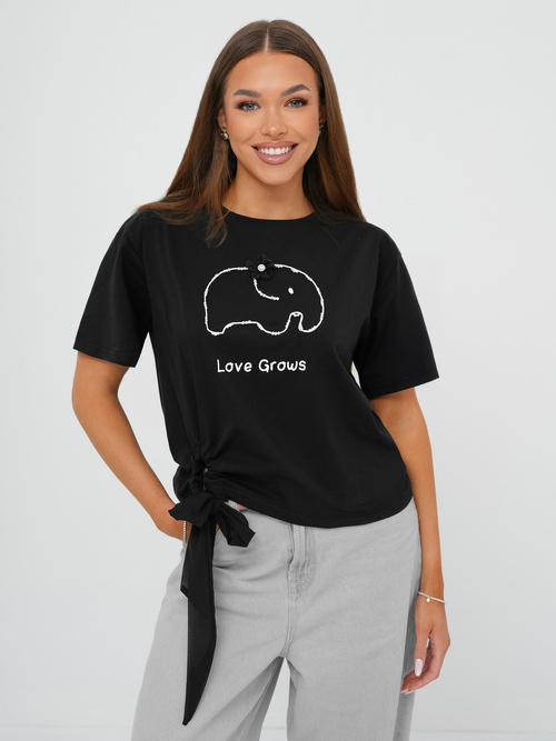 Camiseta de mujer negra OZONEE JS/RJ77247