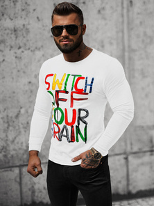 Camiseta de manga larga de hombre blanca OZONEE O/B259