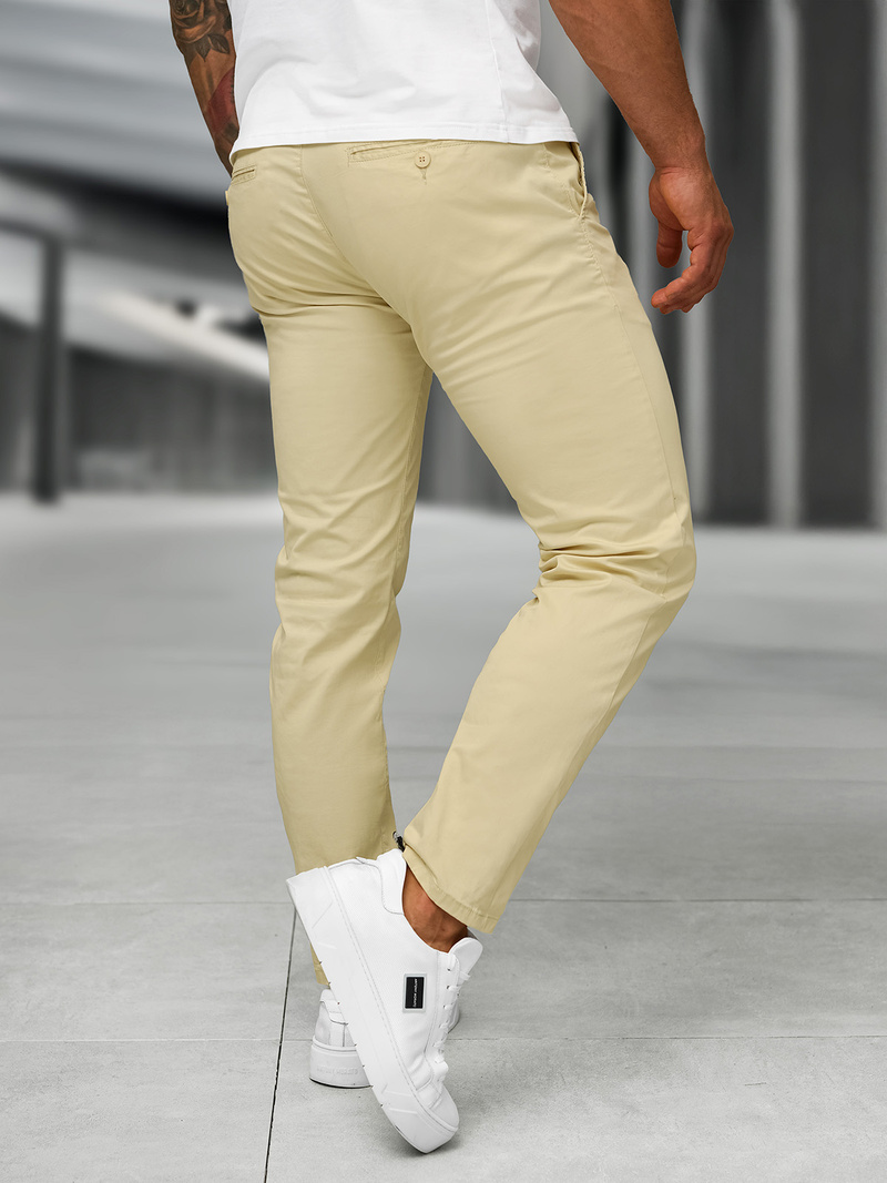 Pantalón de hombre beige OZONEE BL/SK222/6