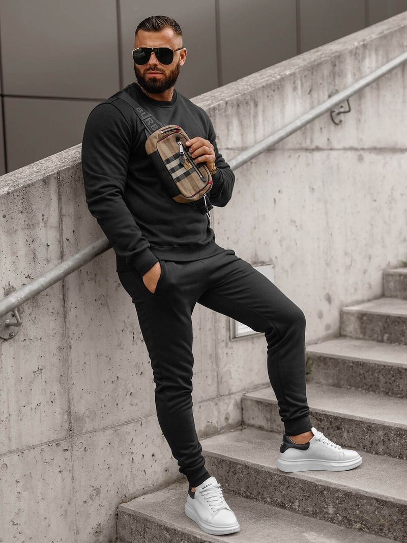 Chándal de hombre negro OZONEE JS/68C10380/3Z