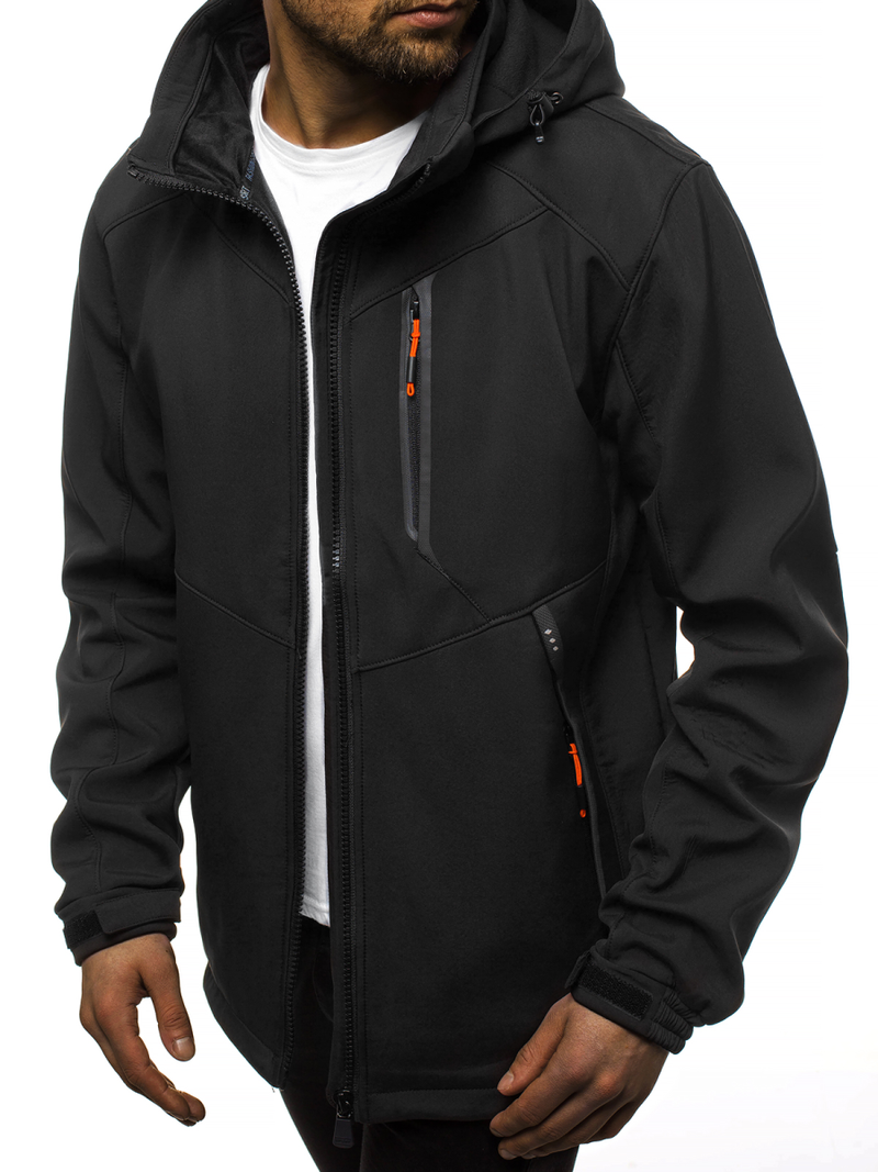 Chaqueta de hombre negro-naranja OZONEE GE/12266