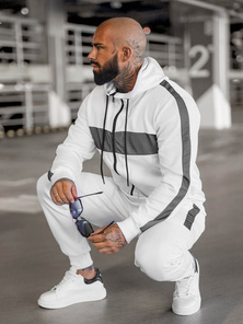 Chándal de hombre blanco OZONEE JS/8C8115/1Z