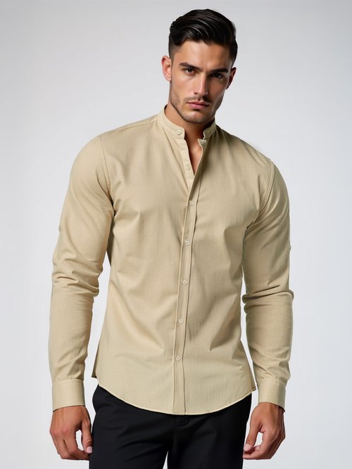 Camisa de hombre beige OZONEE O/V140
