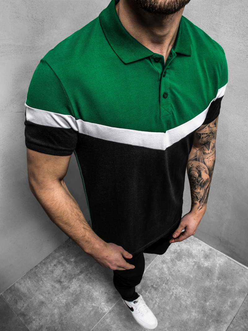 POLO PARA HOMBRE verde-negro OZONEE O/1501Z