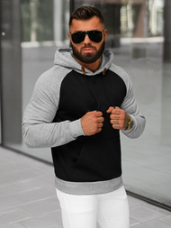 Sudadera de hombre negra OZONEE JS/8B157/3B