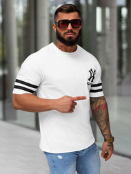 Camiseta de hombre blanco OZONEE JS/8B1372/1